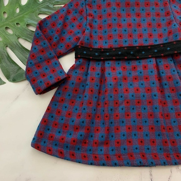 Petit Confection Girls Retro Coat Size 5 Blue Red Double Button Peter Pan Collar - Picture 11 of 11